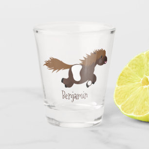 Vaso De Chupito Ilustracion de personalizado del pony de Shetland