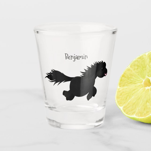 Vaso De Chupito Ilustracion de personalizado del pony de Shetland  (Anverso)