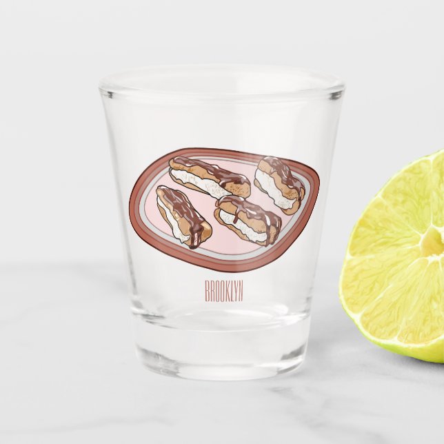 Vaso De Chupito Ilustracion de personalizado eclair de chocolate (Anverso)