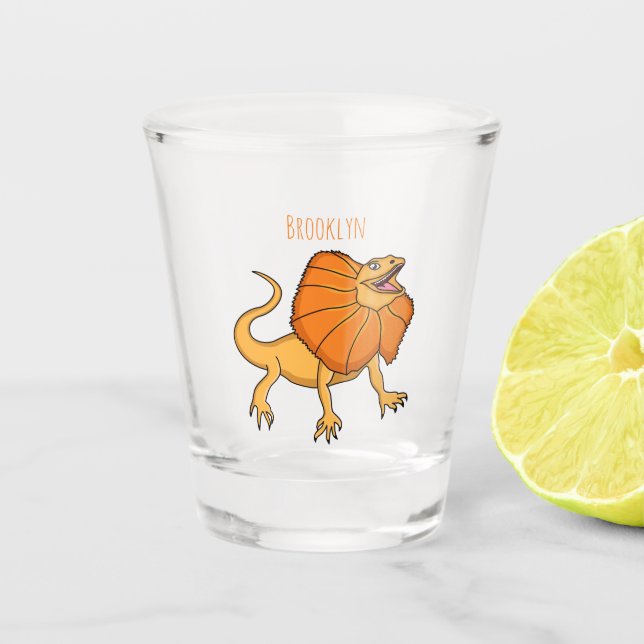 Vaso De Chupito ilustracion de personalizado naranja (Anverso)