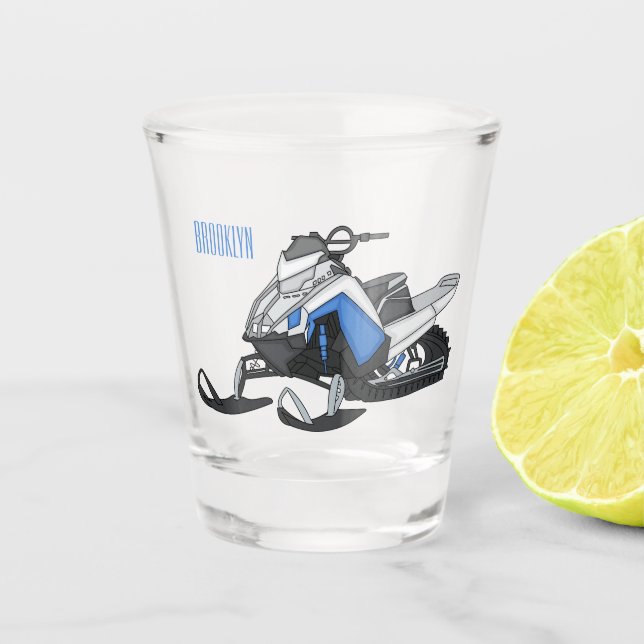Vaso De Chupito Ilustracion de personalizado para motos de nieve (Anverso)