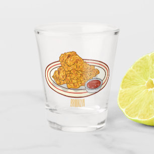 Vaso De Chupito Ilustracion de pollo frito personalizado