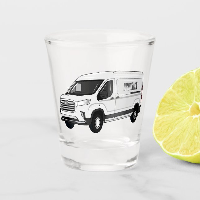 Vaso De Chupito Ilustracion del personalizado de la camioneta de e (Anverso)