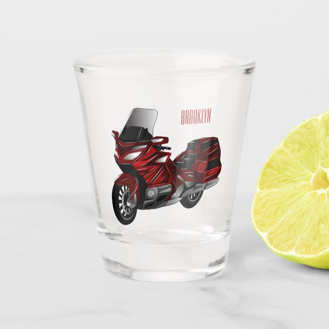 Vaso De Chupito Ilustracion del personalizado de motocicleta de To (Anverso)