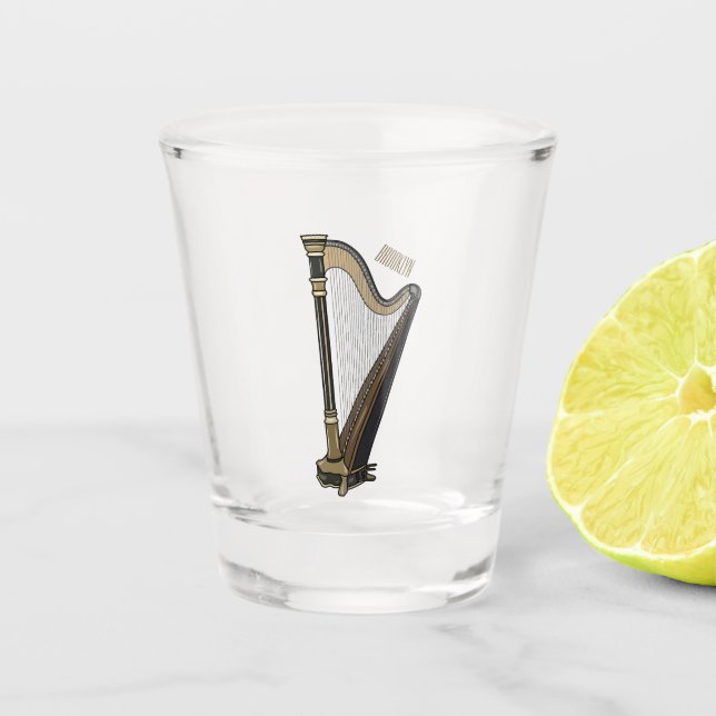 Vaso De Chupito Ilustracion Harp personalizado (Anverso)