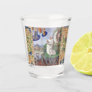 Vaso De Chupito Ilustración medieval de San Bernardo de Clairvaux