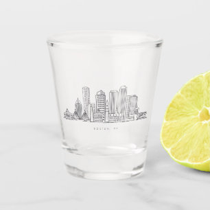 Vaso De Chupito Ilustración minimalista del horizonte de la ciudad