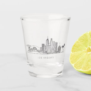 Vaso De Chupito Ilustración minimalista del horizonte de Los Ángel