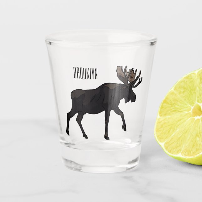 Vaso De Chupito Ilustracion Moose personalizado (Anverso)