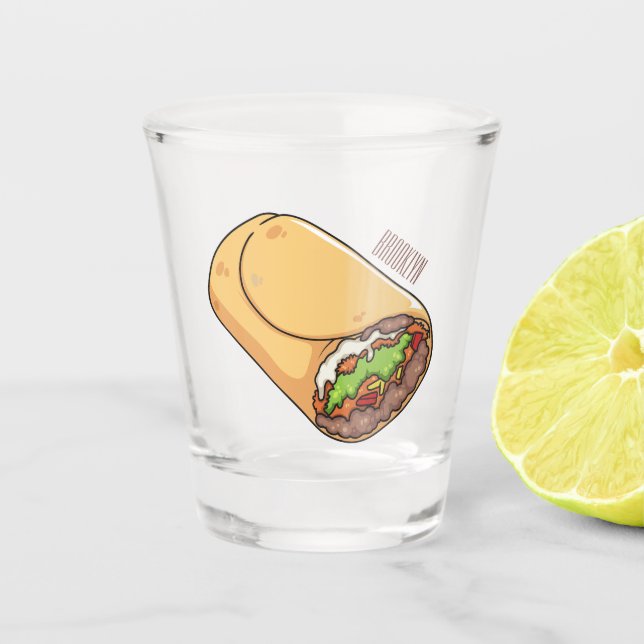 Vaso De Chupito Ilustracion personalizado Burrito (Anverso)