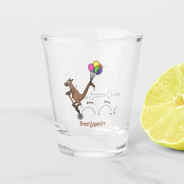 Vaso De Chupito Ilustracion personalizado canguro del humor austra (Anverso)