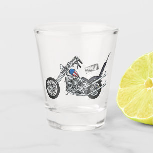 Vaso De Chupito Ilustracion personalizado Chopper Motorcycle 1950