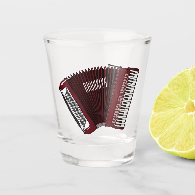 Vaso De Chupito Ilustracion personalizado de acordeón (Anverso)