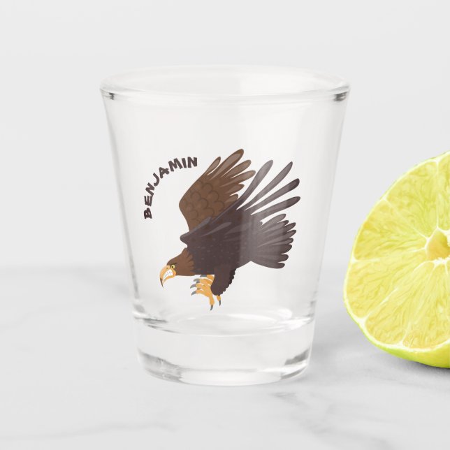 Vaso De Chupito Ilustracion personalizado de águila dorada diverti (Anverso)