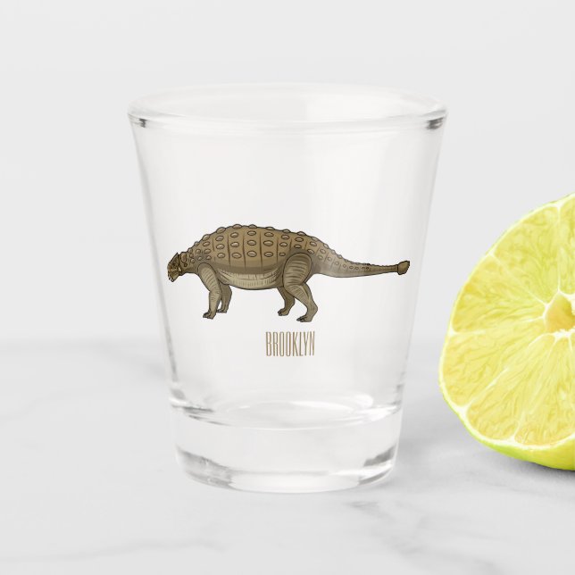 Vaso De Chupito Ilustracion personalizado de Ankylosaurus (Anverso)