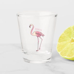 Vaso De Chupito Ilustracion personalizado de aves de Flamingo