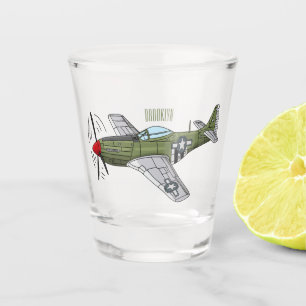 Vaso De Chupito Ilustracion personalizado de avión militar