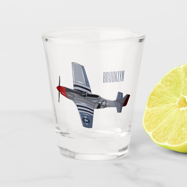 Vaso De Chupito Ilustracion personalizado de bombarderos (Anverso)