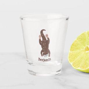 Vaso De Chupito Ilustracion personalizado de buceo con nutria