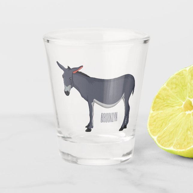 Vaso De Chupito Ilustracion personalizado de burro (Anverso)