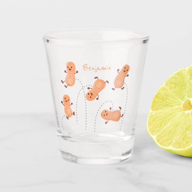 Vaso De Chupito Ilustracion personalizado de cacahuetes de puenteo (Anverso)