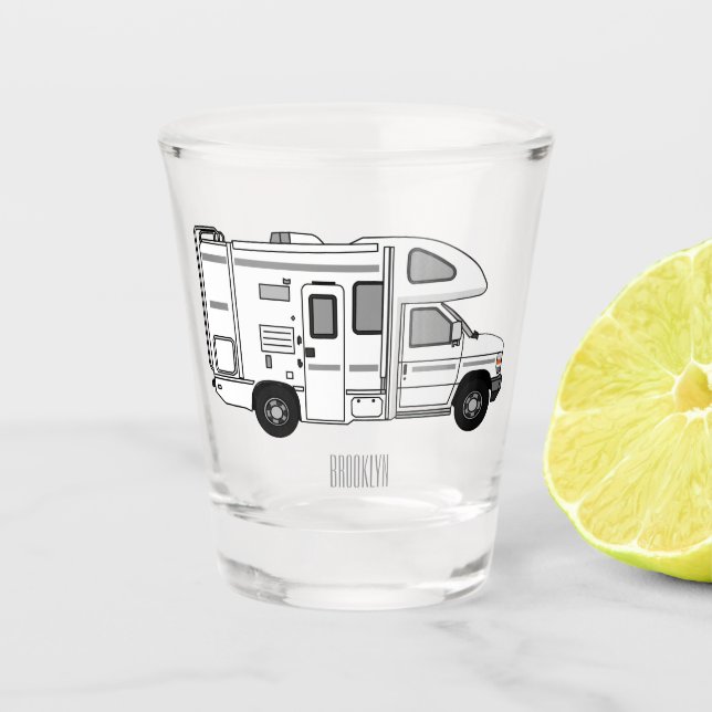 Vaso De Chupito Ilustracion personalizado de Campervan (Anverso)