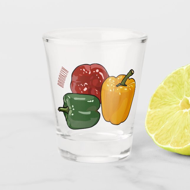 Vaso De Chupito Ilustracion personalizado de Capsicum (Anverso)