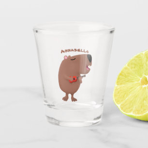 Vaso De Chupito Ilustracion personalizado de capybara ukulele cant