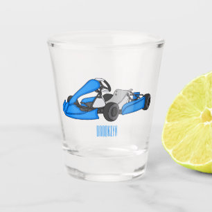 Vaso De Chupito Ilustracion personalizado de carreras de Kart