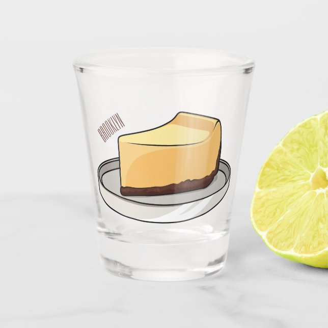 Vaso De Chupito Ilustracion personalizado de Cheesecake (Anverso)