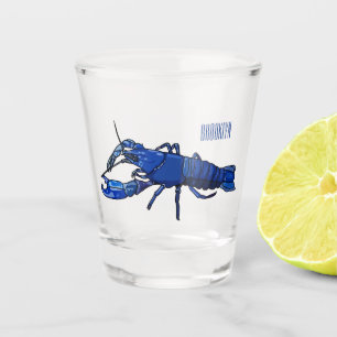 Vaso De Chupito Ilustracion personalizado de cigalas de marrón azu