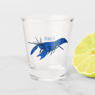Vaso De Chupito Ilustracion personalizado de cigalas de marrón azu