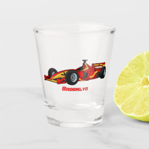 Vaso De Chupito Ilustracion personalizado de coches de carreras de
