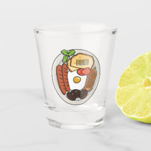 Vaso De Chupito Ilustracion personalizado de desayuno inglés