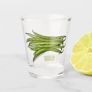 Vaso De Chupito Ilustracion personalizado de frijol verde