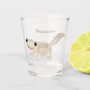 Vaso De Chupito Ilustracion personalizado de gecko de color marrón