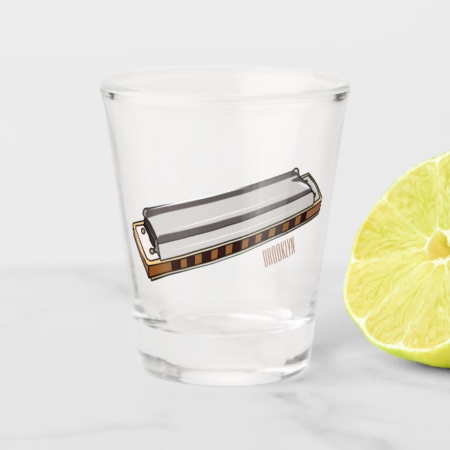 Vaso De Chupito Ilustracion personalizado de Harmonica (Anverso)