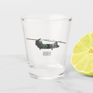 Vaso De Chupito Ilustracion personalizado de helicóptero del ejérc