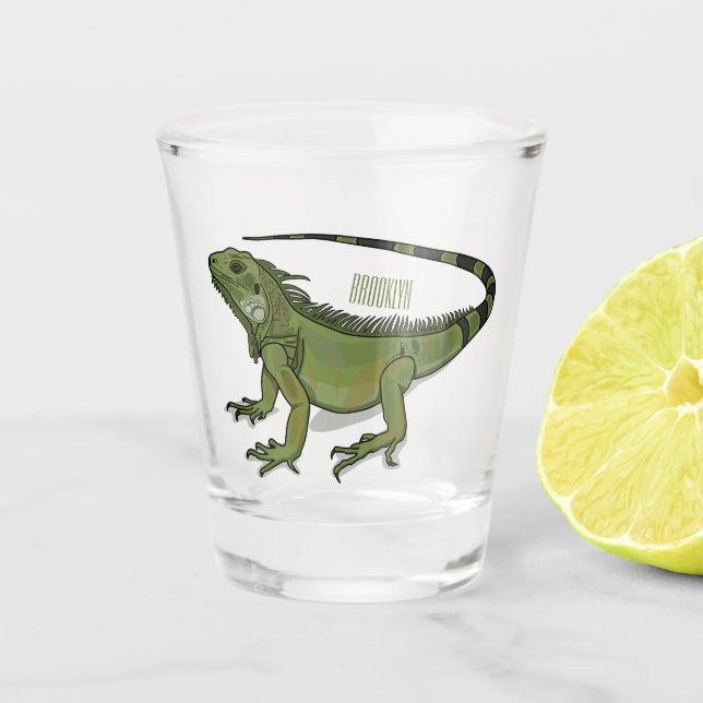 Vaso De Chupito Ilustracion personalizado de Iguana (Anverso)