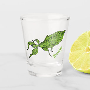Vaso De Chupito Ilustracion personalizado de insectos de hoja verd