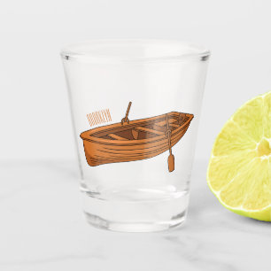 Vaso De Chupito Ilustracion personalizado de lancha dorada