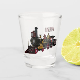 Vaso De Chupito Ilustracion personalizado de locomotora de vapor