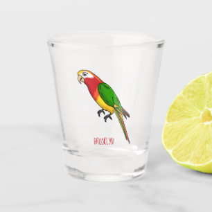 Vaso De Chupito Ilustracion personalizado de loro feliz