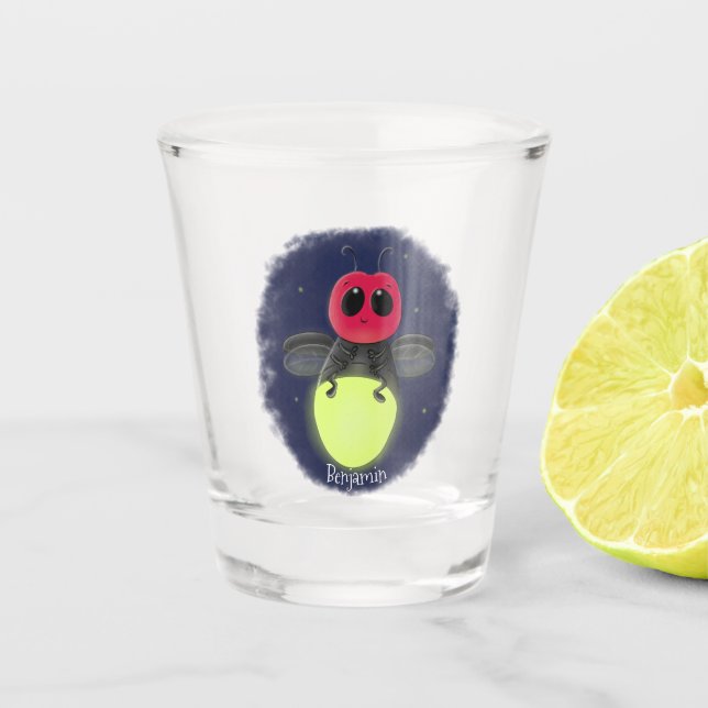 Vaso De Chupito Ilustracion personalizado de luciérnaga de bichos  (Anverso)