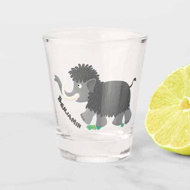 Vaso De Chupito Ilustracion personalizado de mamut torpe (Anverso)