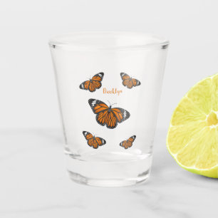 Vaso De Chupito Ilustracion personalizado de mariposa monarca