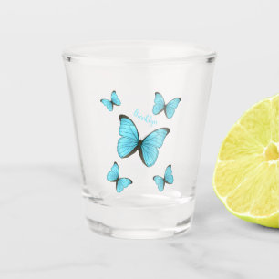 Vaso De Chupito Ilustracion personalizado de mariposas morfo