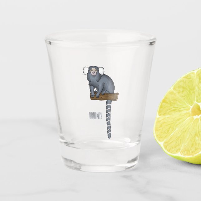 Vaso De Chupito Ilustracion personalizado de marmoset común (Anverso)