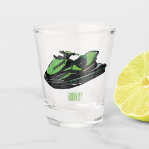 Vaso De Chupito Ilustracion personalizado de moto acuática