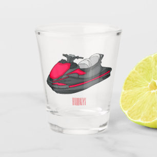Vaso De Chupito Ilustracion personalizado de moto acuática